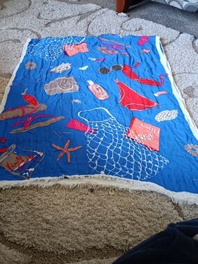 Kate Spade Blue Beach Swim Cover-Up / Towel